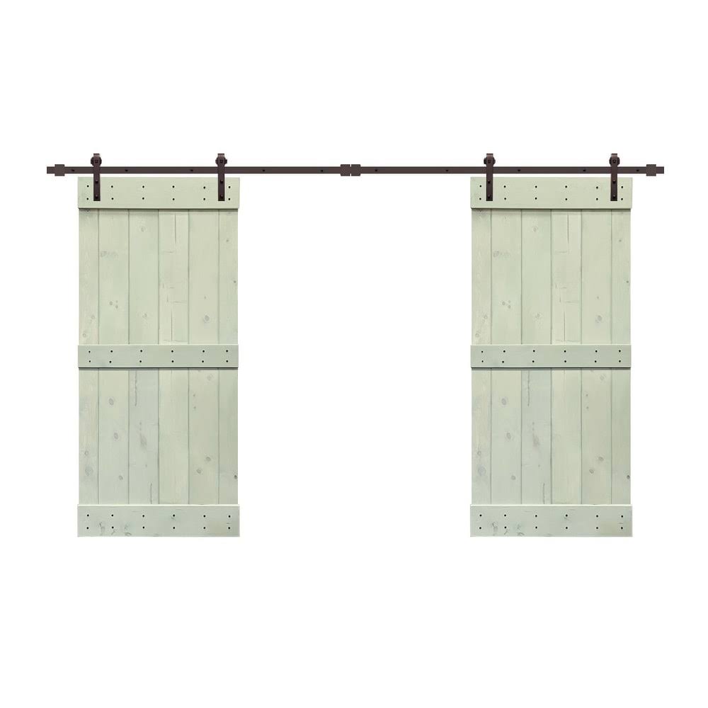 Charcoal Double Barn Door with Hardware Kit E4866