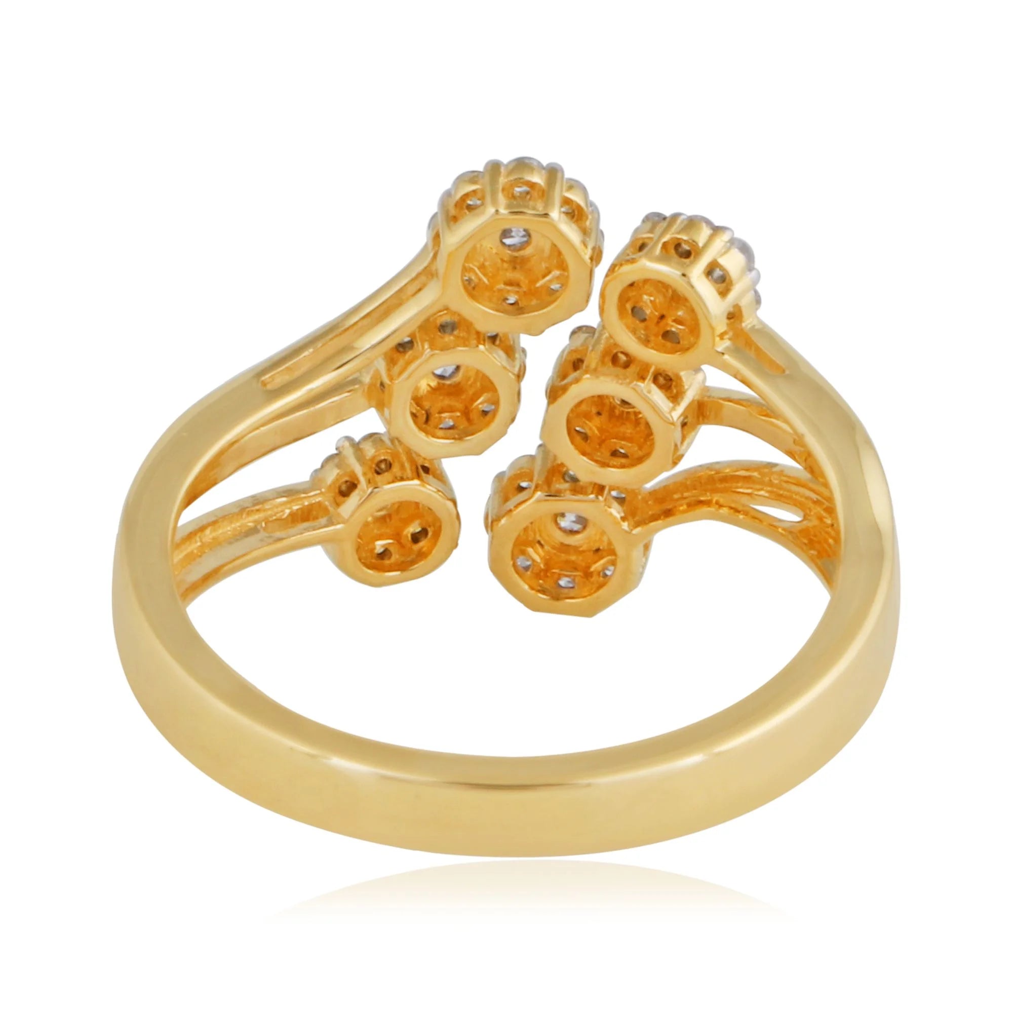 18Kt Yellow Gold Diamond Cuff Ring D68672