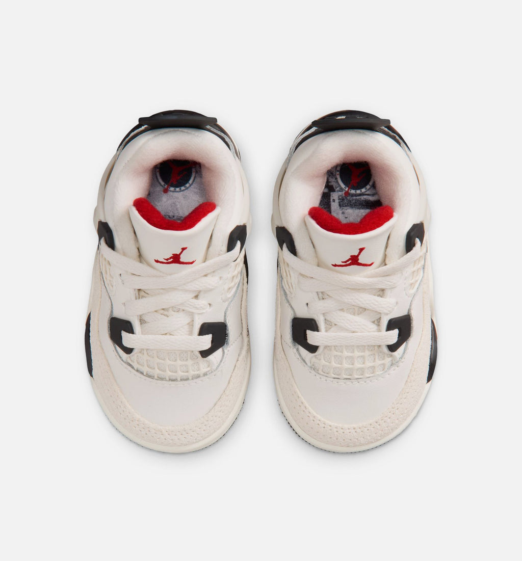 Air Jordan 4 Retro Flight Club Infant/Toddler Shoe - Sail/Black/University Red
