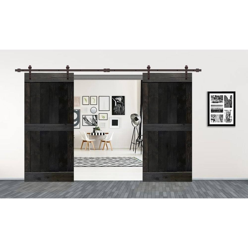 Charcoal Double Barn Door with Hardware Kit E4866