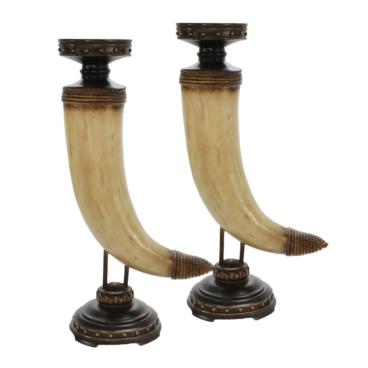 Beige Resin Candle Holders Q753