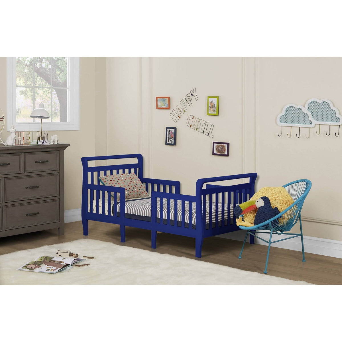 Royal Blue 3-in-1 Convertible Toddler Bed W857466