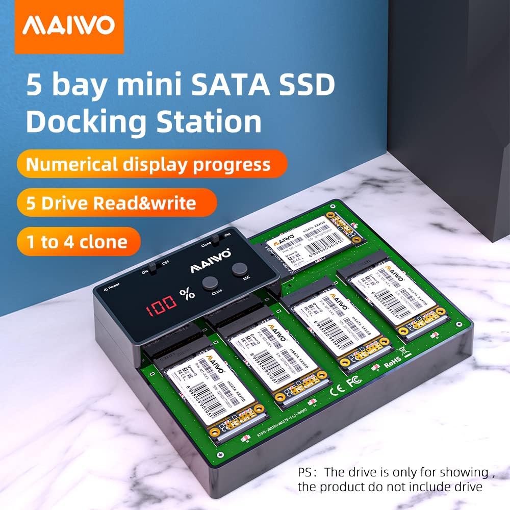 5 Bay M.2 mSATA Docking Station with USB 3.0 Offline Clone U49074