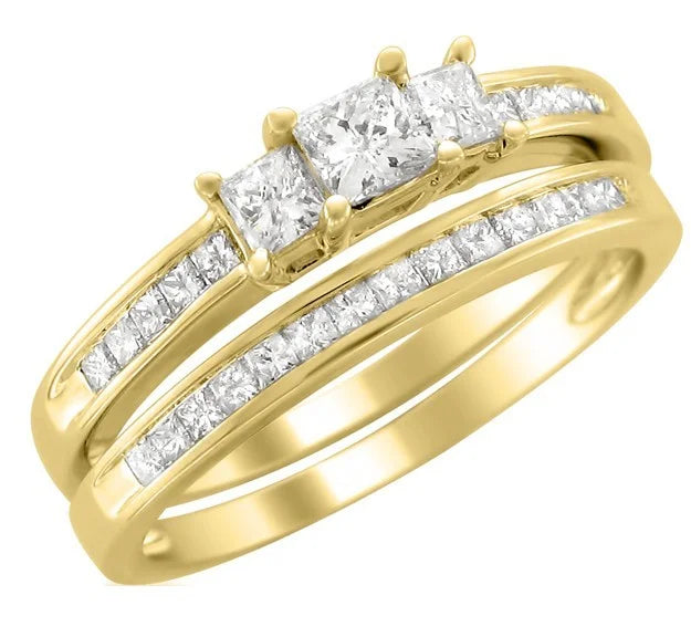2 Carat Princess Cut Diamond Wedding Set E43114