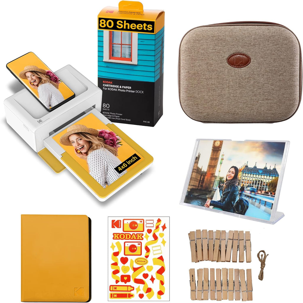 4x6 Instant Photo Printer 80 Sheet Bundle Bluetooth Portable Full Color Printing A71152