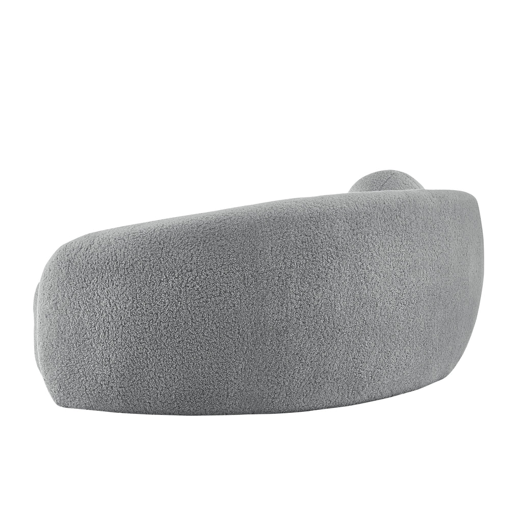 Grey Upholstered Sherpa Curve Back Sofa Z878427