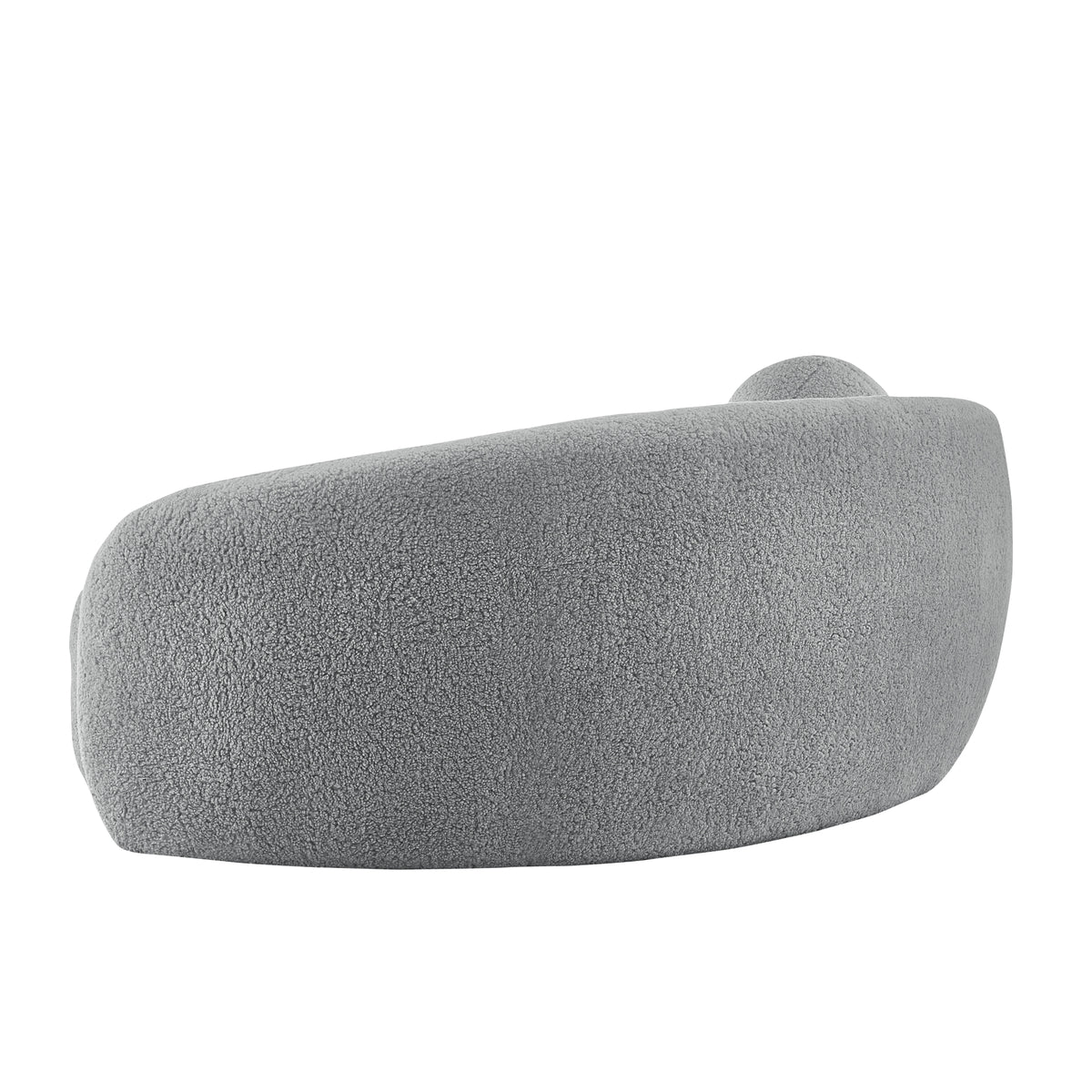 Grey Upholstered Sherpa Curve Back Sofa Z878427