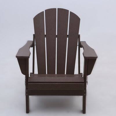 Dark Brown Plastic Folding Adirondack Chair Set of 2 U409885