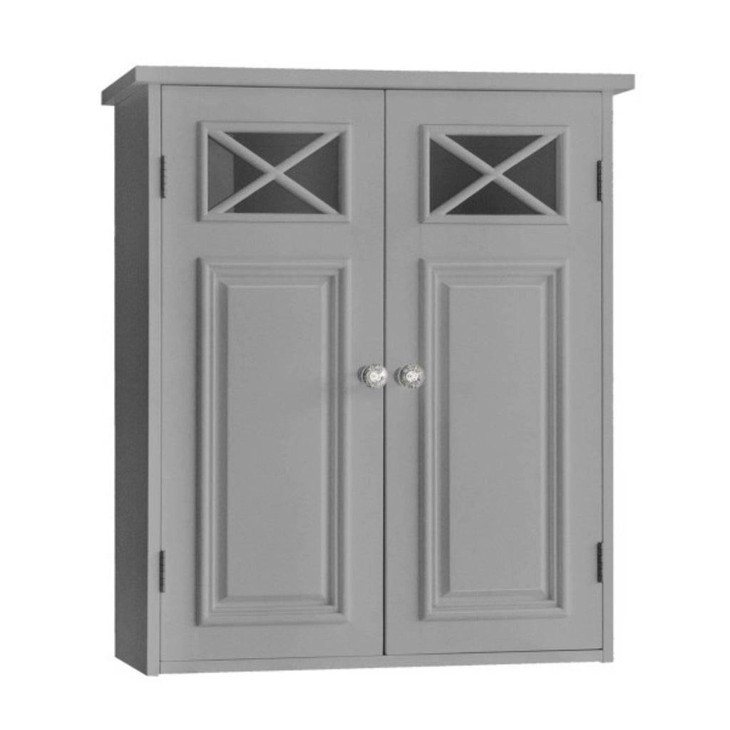 Grey Wall Cabinet with Two Doors F315