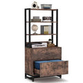 Rustic Brown/Black 2 Drawer Lock File Cabinet M550426