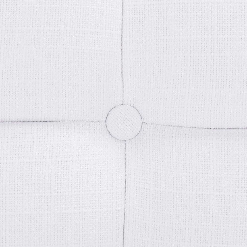 White Solid Tufted Linen Bench W7896