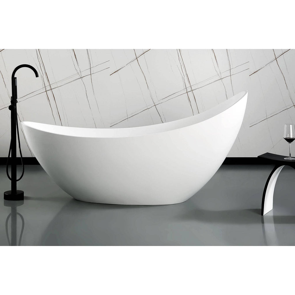 Black Matte & White Arched Solid Surface Resin Bathroom Stool C4585