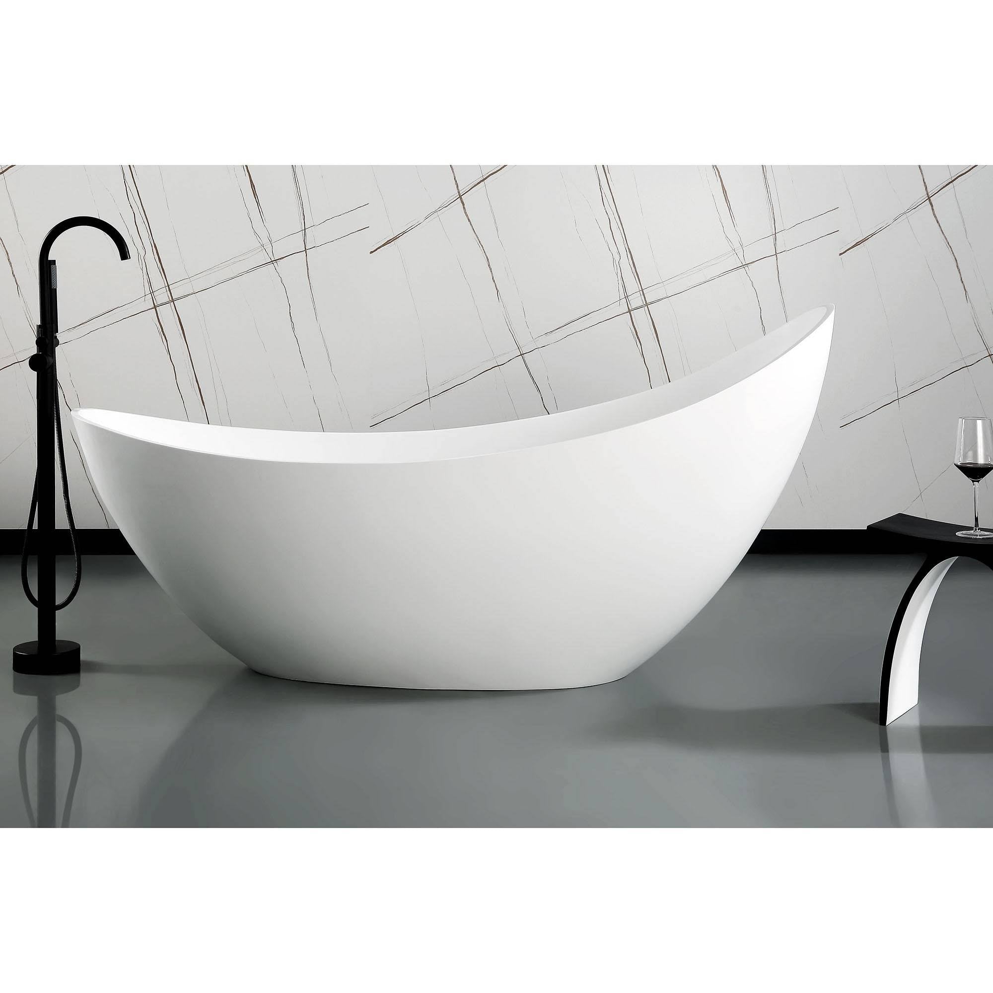 Black Matte & White Arched Solid Surface Resin Bathroom Stool C4585