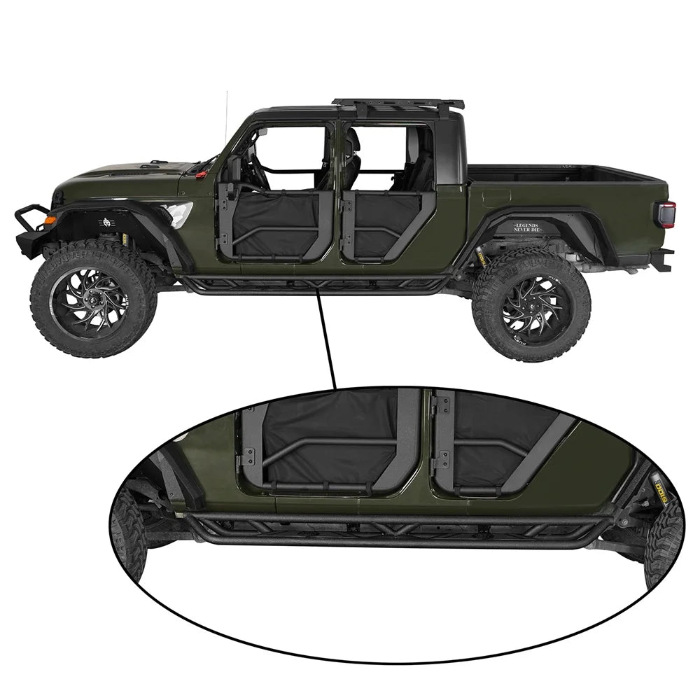 Pair Side Steps Running Board Nerf Bar Black F3729