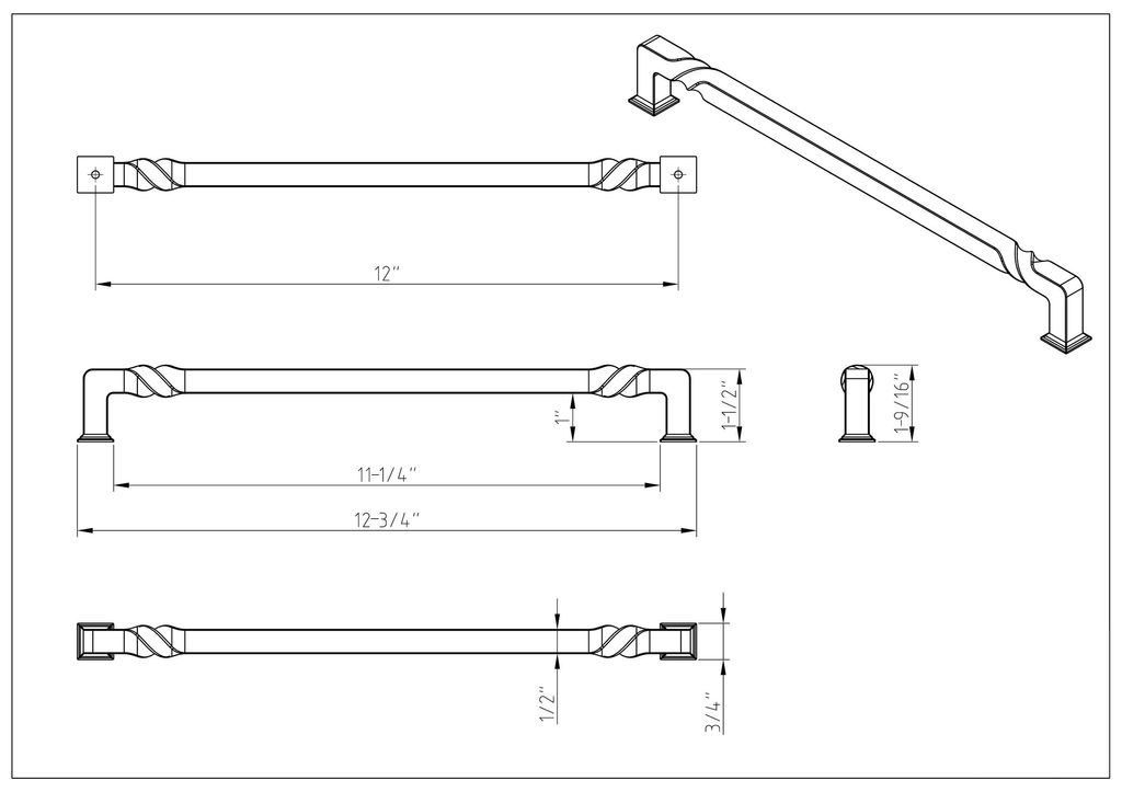 Black Appliance Pull Z87007