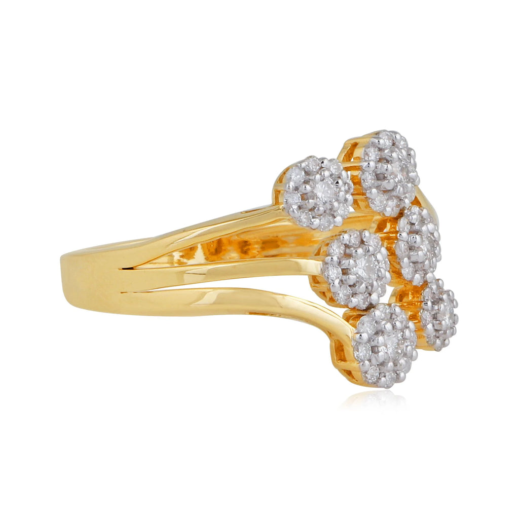 18Kt Yellow Gold Diamond Cuff Ring D68672