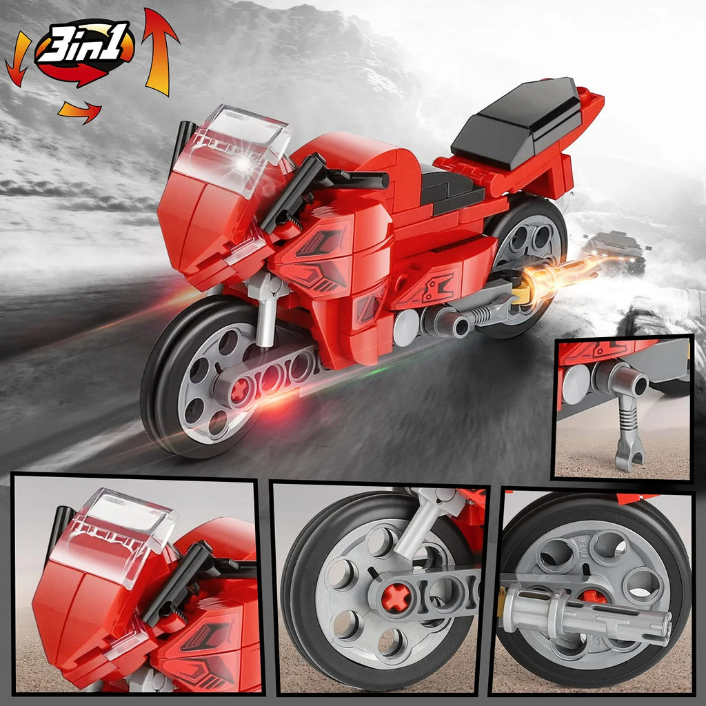 Red 3in1 City Train Building Block Set H91206
