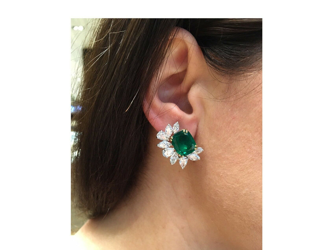 Platinum Diamond Marquise Pear Shape Earring Set T33795