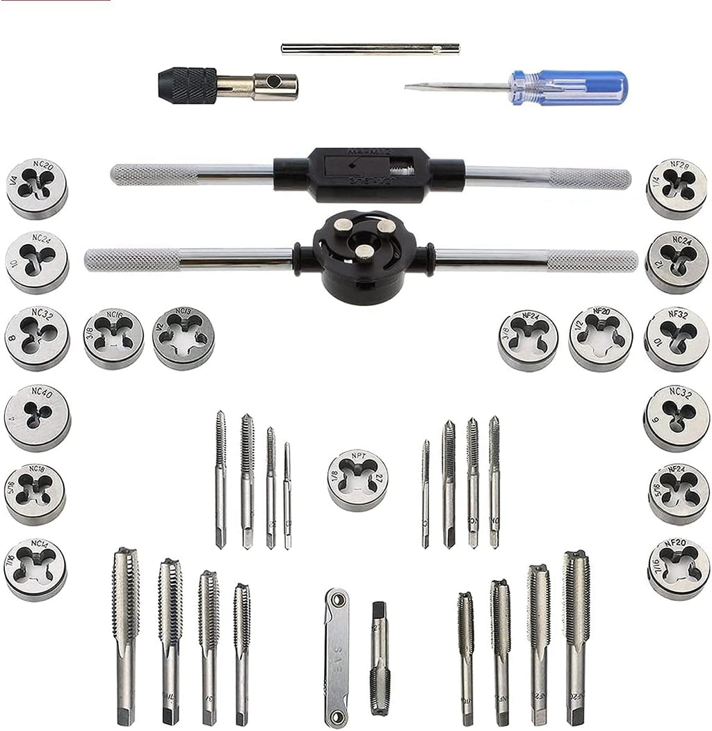 110PCS Hardened Alloy Steel Metric Tap and Die Rethreading Tool Set with Storage Case F500