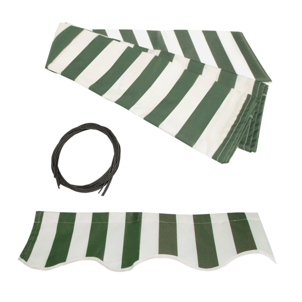 Motorized LED Half Cassette Retractable Awning 10 x 8 Feet Green/White J664083