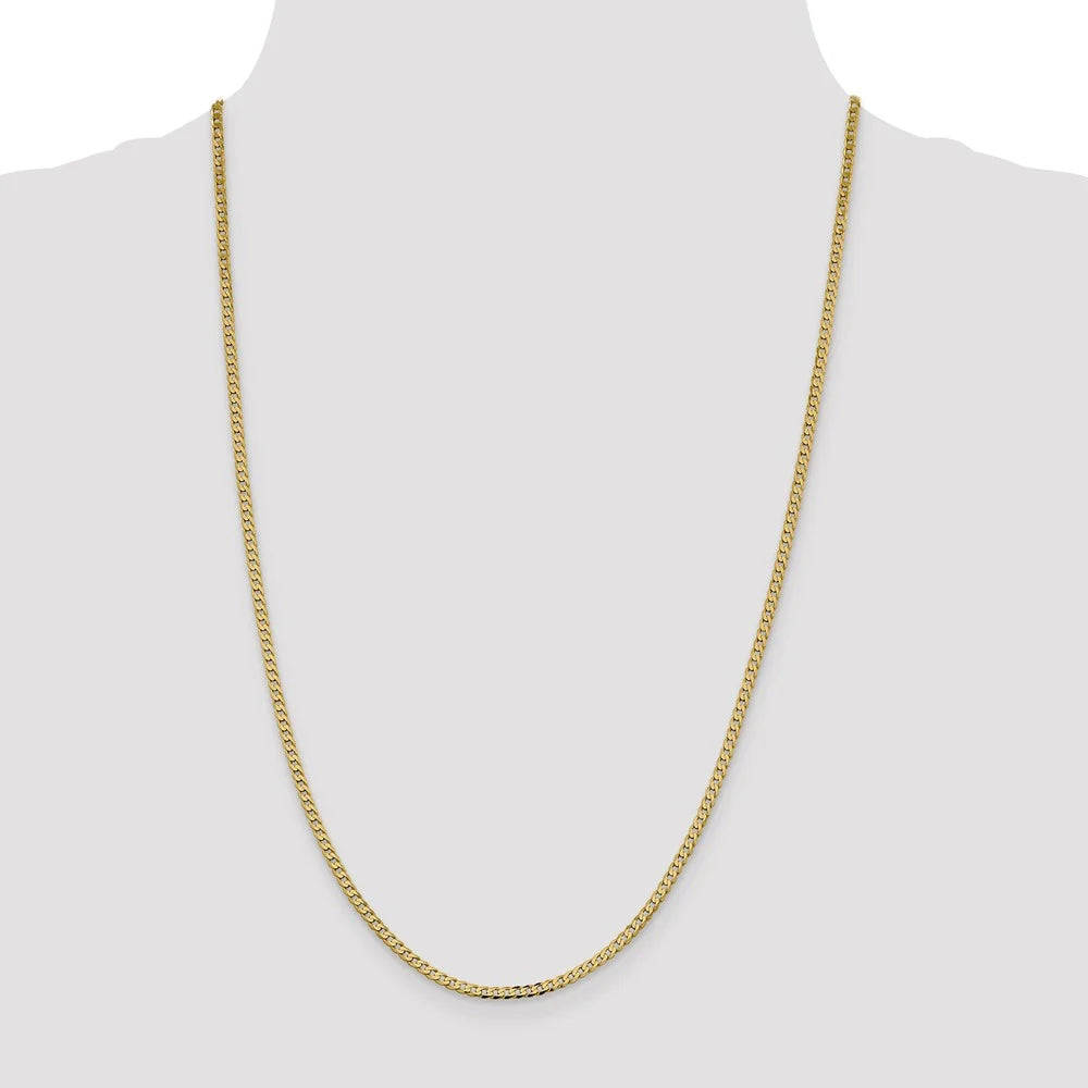 14 Karat Yellow Gold 2.3mm Beveled Curb Chain D309220