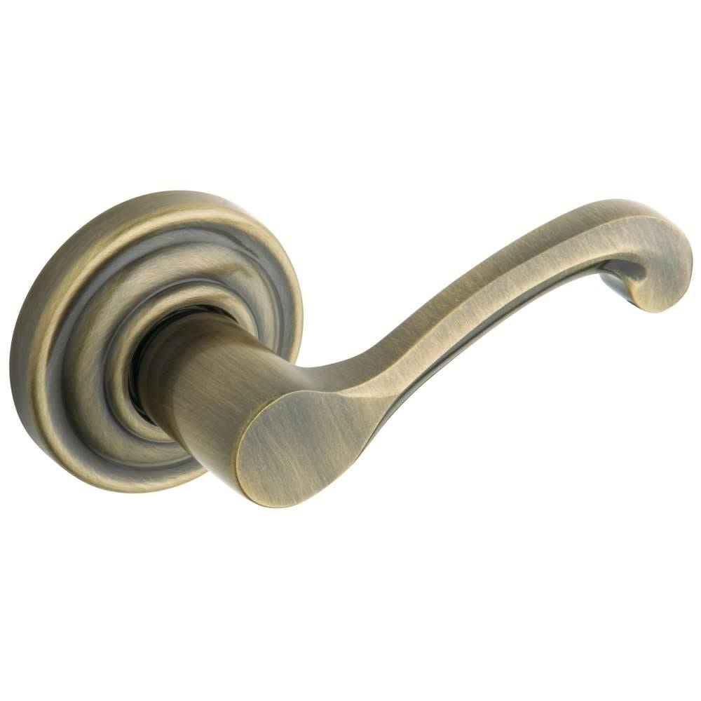 Satin Brass Black Levers Without Rosettes W846