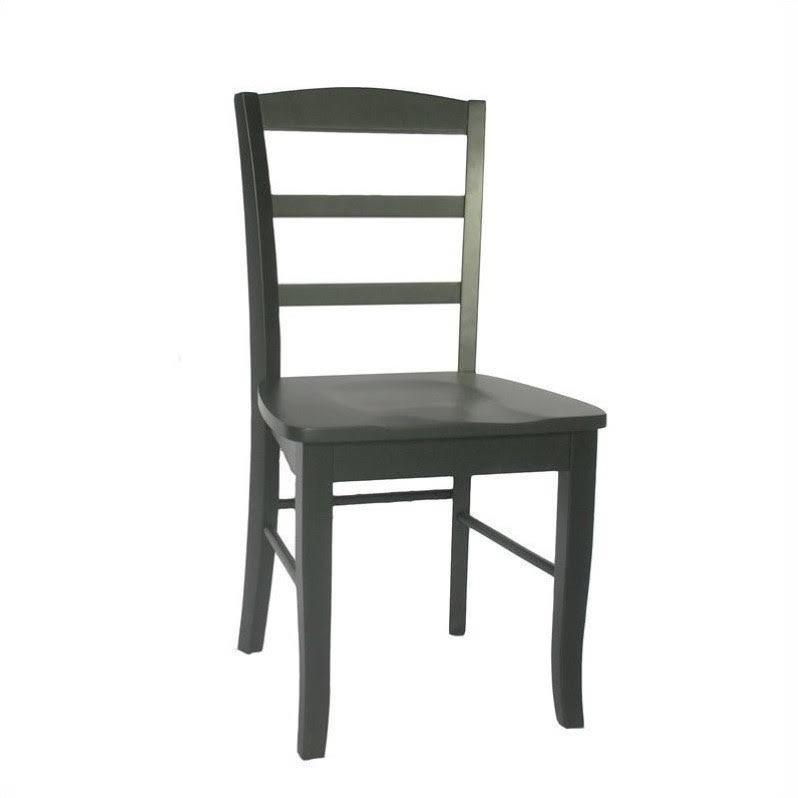 Black Ladderback Dining Chair Set of 2 Y301