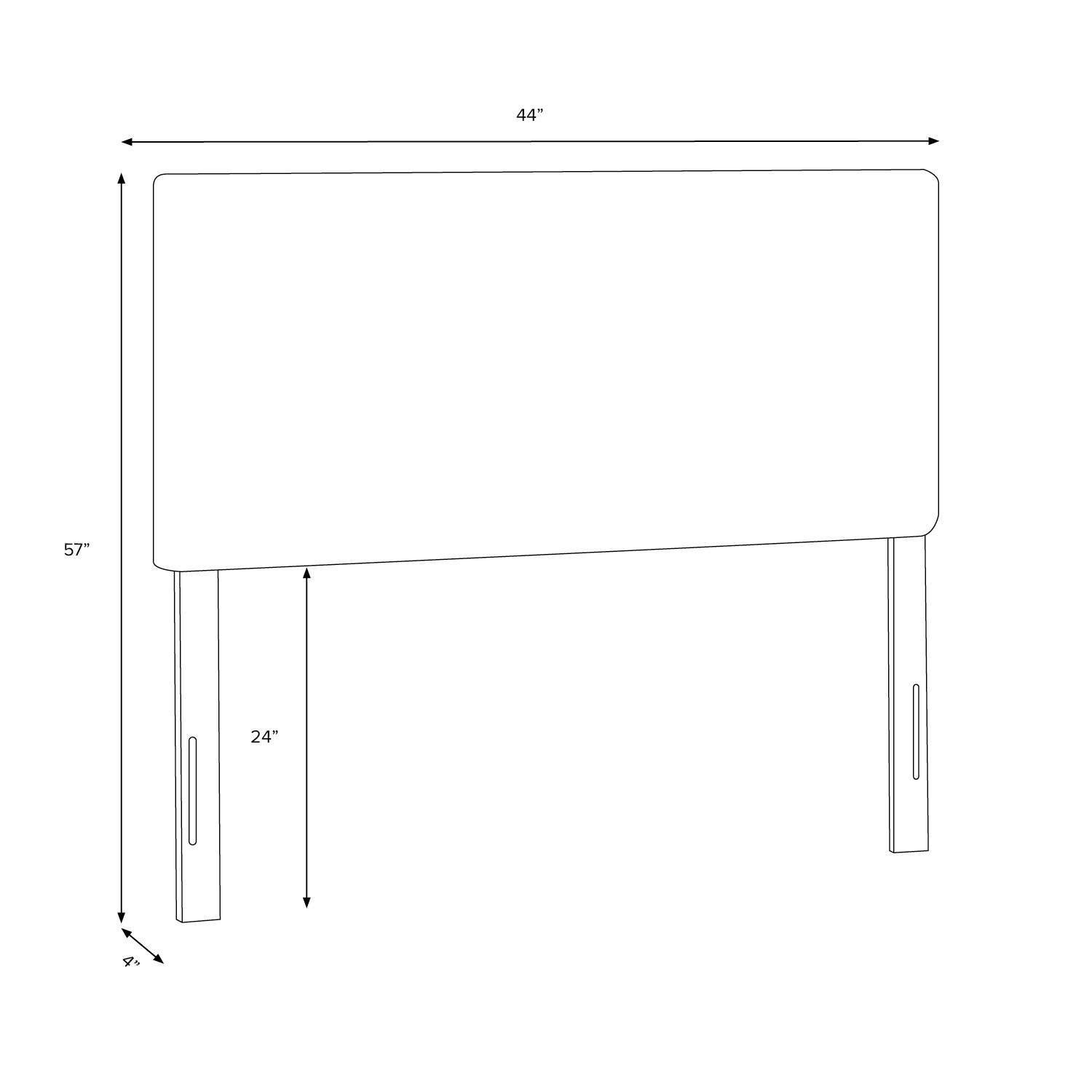 Twin Tufted Headboard Linen Ink R725