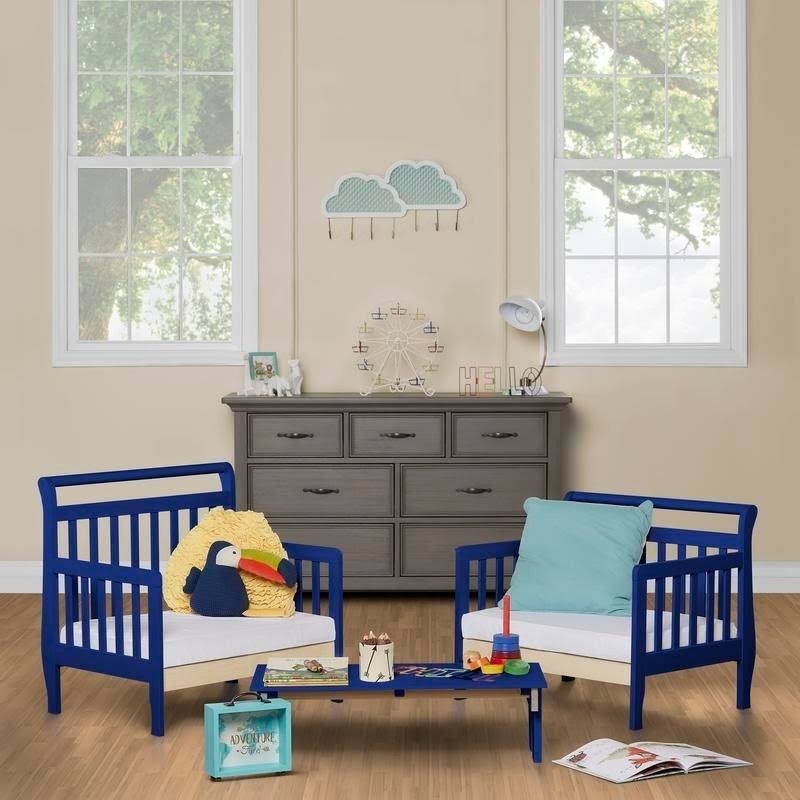 Royal Blue 3-in-1 Convertible Toddler Bed W857466